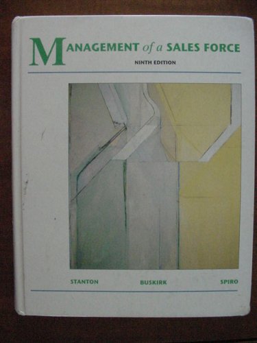 Stock image for Management of A Sales Force for sale by Better World Books: West