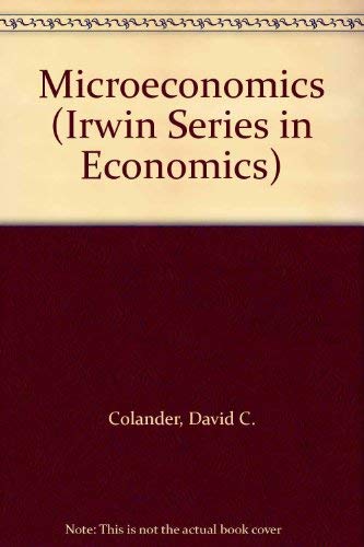 Beispielbild fr Microeconomics (Irwin Series in Economics) zum Verkauf von Wonder Book