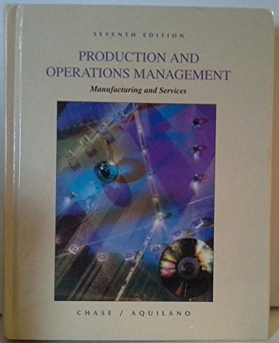 Imagen de archivo de Production and Operations Management : Manufacturing Services a la venta por Better World Books: West