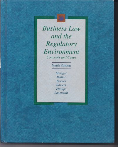 9780256141030: Business Law and the Regulatory Environment: Concepts and Cases (Irwin Legal Studies in Business Series)