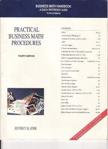 Beispielbild fr Practical Business Math Procedures Handbook zum Verkauf von Wonder Book