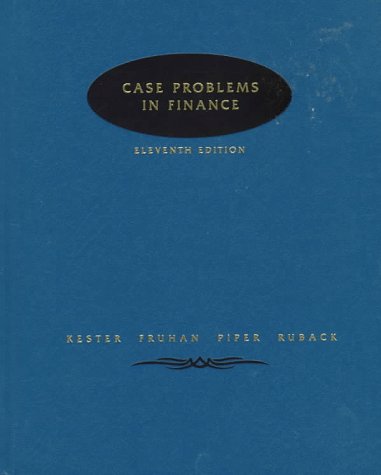 Imagen de archivo de Case Problems in Finance a la venta por Better World Books