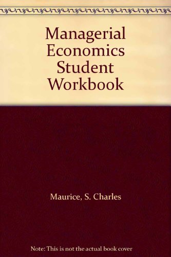 Imagen de archivo de Managerial Economics Student Workbook a la venta por Hawking Books