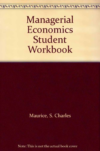 Stock image for Managerial Economics Student Workbook for sale by Hawking Books