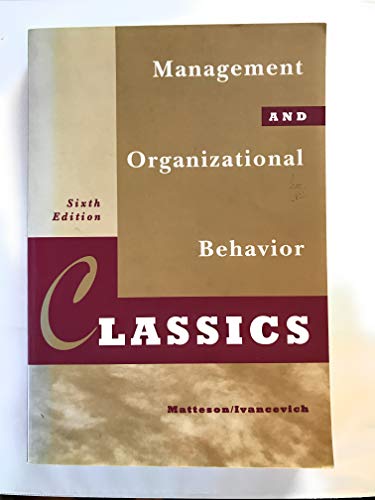 Beispielbild fr Management and Organizational Behavior Classics zum Verkauf von HPB-Red