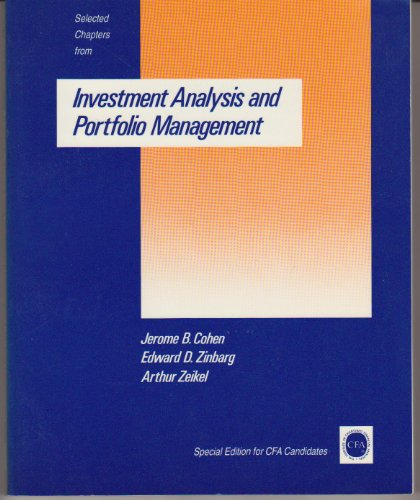 Beispielbild fr Selected Chapters from Investment Analysis and Portfolio Management zum Verkauf von HPB-Red