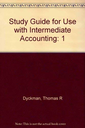 Beispielbild fr Study Guide Volume 1 Chapters 1-14 to accompany Intermediate Accounting zum Verkauf von HPB-Red