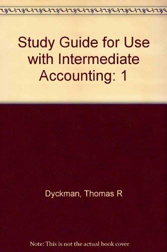 Stock image for Study Guide Volume 1 Chapters 1-14 to accompany Intermediate Accounting for sale by HPB-Red