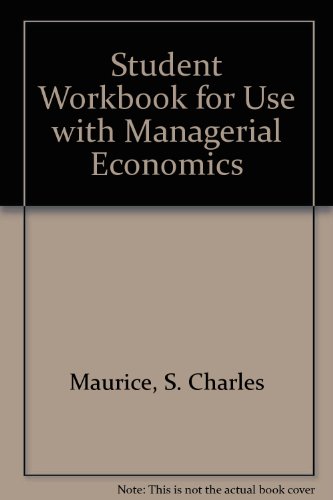 Imagen de archivo de Student Workbook for Use With Managerial Economics a la venta por SecondSale
