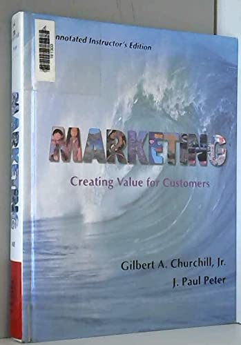 Imagen de archivo de Marketing: Creating Value for Customers a la venta por HPB-Red