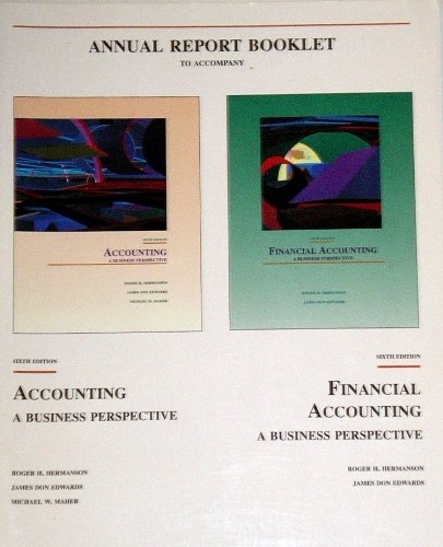 Stock image for Accounting Annual Report Booklet (The Irwin Series in Undergraduate Accounting) for sale by Wonder Book