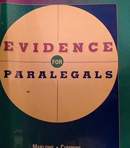 9780256186857: Evidence for Paralegals