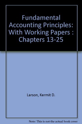 Imagen de archivo de Fundamental Accounting Principles With Working Papers : Volume II, Chapters 13 - 25 a la venta por BookHolders