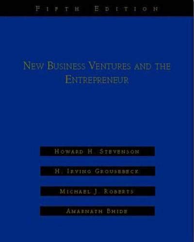 Beispielbild fr New Business Ventures And The Entrepreneur zum Verkauf von Your Online Bookstore