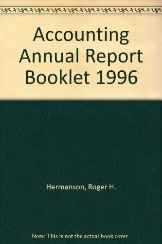 Stock image for Accounting Annual Report Booklet 1996 for sale by HPB-Red