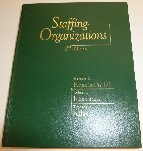 Beispielbild fr Staffing Organizations, 2nd Edition zum Verkauf von Virginia Martin, aka bookwitch