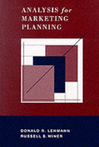 Imagen de archivo de Analysis for Marketing Planning (Irwin Series in Marketing) a la venta por RiLaoghaire