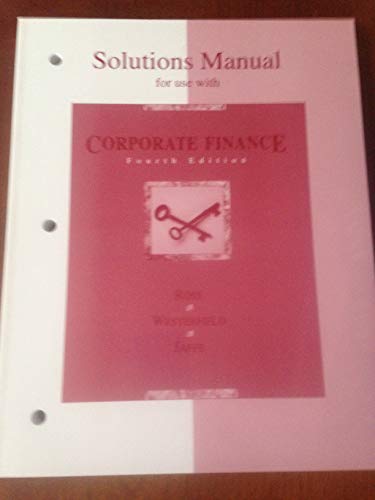 Stock image for Solutions Manual For Use With Corporate Finance, 4th Edition for sale by HPB-Red