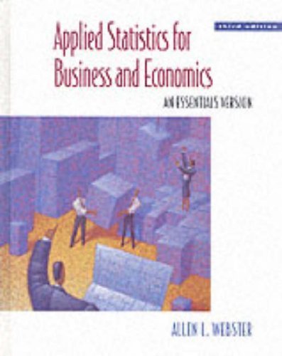 Imagen de archivo de Applied Statistics for Business and Economics: An Essentials Vers a la venta por Hawking Books