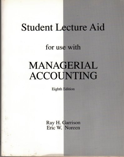 9780256238846: Student Lecture Aid for Use With Managerial Accounting