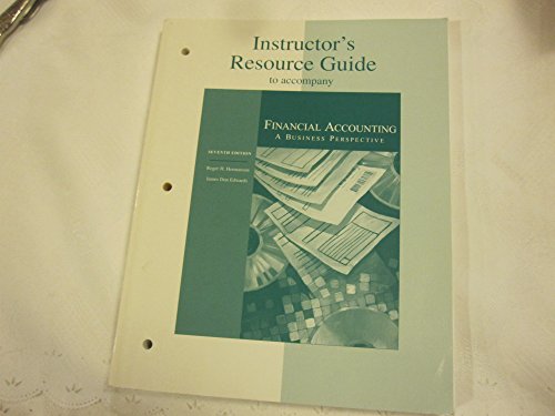 9780256247589: Financial Accounting a Business Perspective (Instructor's Resource Guide)