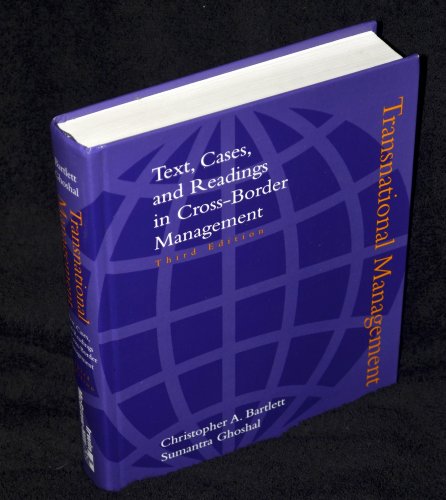 9780256247817: Transnational Management: Text Cases and Readings in Cross Border Management (McGraw-Hill Advanced Topics in Global Management)