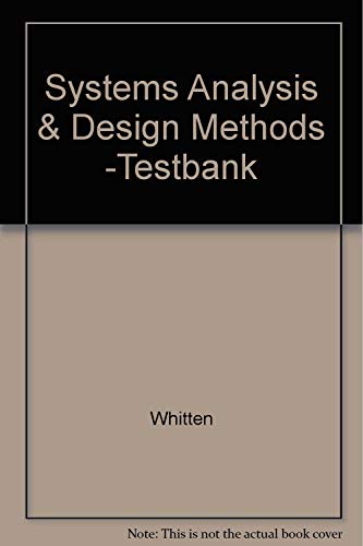 9780256257151: Systems Analysis & Design Methods -Testbank