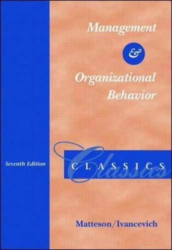 Beispielbild fr Management and Organizational Behavior Classics zum Verkauf von Wonder Book