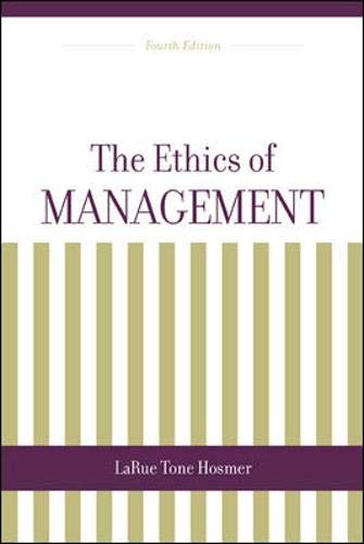 Beispielbild fr The Ethics Of Management zum Verkauf von BookHolders