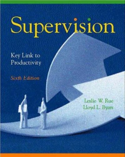 Beispielbild fr Supervision: Key Link to Productivity zum Verkauf von Wonder Book