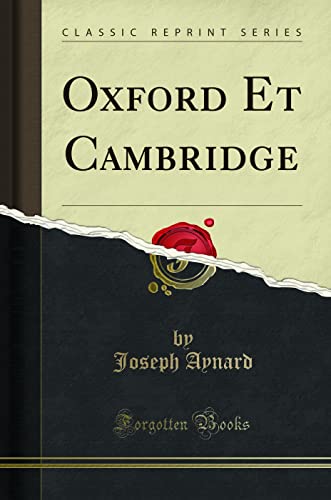 Beispielbild fr Oxford Et Cambridge Classic Reprint zum Verkauf von PBShop.store US