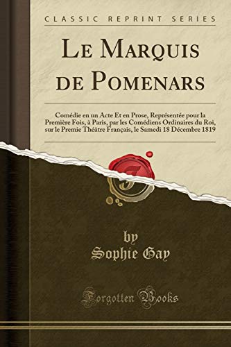 Imagen de archivo de Le Marquis de Pomenars a la venta por PBShop.store US