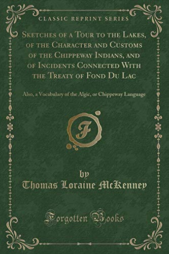 Beispielbild fr Sketches of a Tour to the Lakes, of the Character and Customs of the Chippeway Indians, and of Incidents Connected With the Treaty of Fond Du Lac : Also, a Vocabulary of the Algic, or Chippeway Language (Classic Reprint) zum Verkauf von Buchpark
