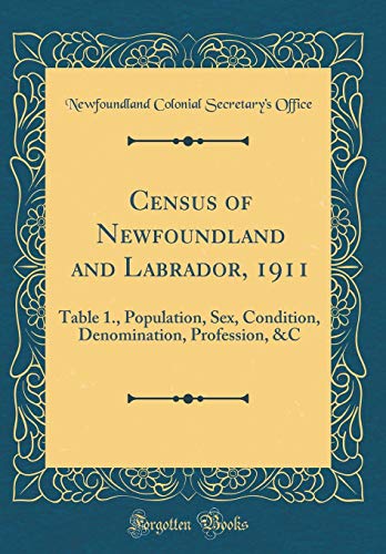 Beispielbild fr Census of Newfoundland and Labrador, 1911 zum Verkauf von PBShop.store US