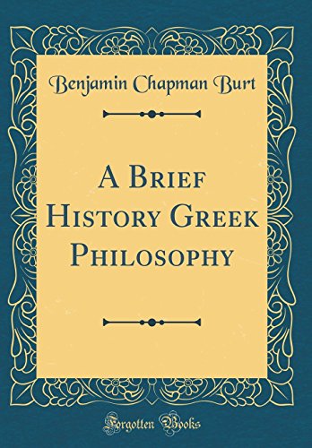 Stock image for A Brief History Greek Philosophy Classic Reprint for sale by PBShop.store US
