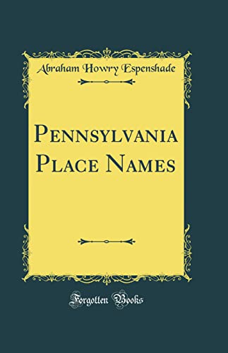 Stock image for Pennsylvania Place Names Classic Reprint for sale by PBShop.store US