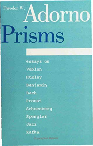 9780262010641: Prisms (Studies in contemporary German social thought)