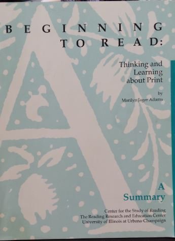 Stock image for Adams: Beginning To ?read?  " Thinking & Learning A Boutprint: Thinking and Learning About Print for sale by WorldofBooks