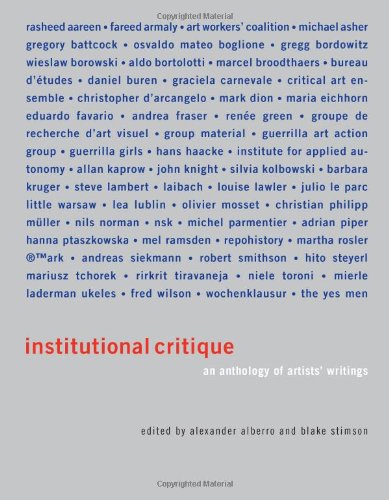 9780262013161: Institutional Critique: An Anthology of Artists' Writings