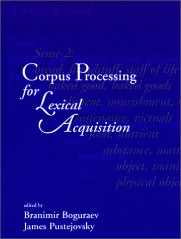 Imagen de archivo de Corpus Processing for Lexical Acquisition (Language, Speech, and Communication) a la venta por HPB-Red