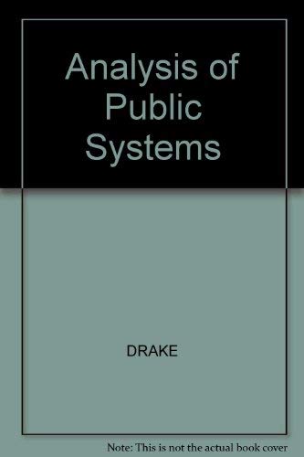 Beispielbild fr Analysis of Public Systems zum Verkauf von HPB-Red
