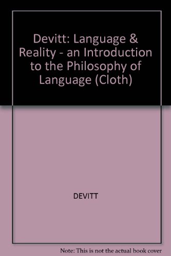 Imagen de archivo de LANGUAGE AND REALITY An Introduction to the Philosophy of Language a la venta por Larry W Price Books