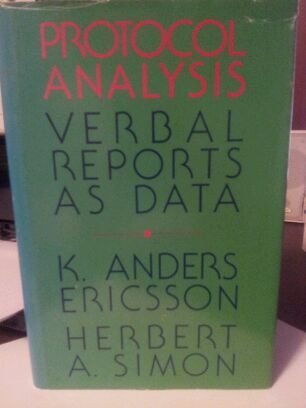 Beispielbild fr Protocol Analysis : Verbal Reports as Data zum Verkauf von Better World Books