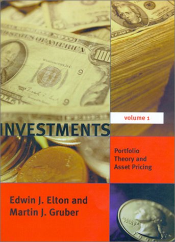 Imagen de archivo de Investments Vol. 1 : Portfolio Theory and Asset Pricing a la venta por Better World Books