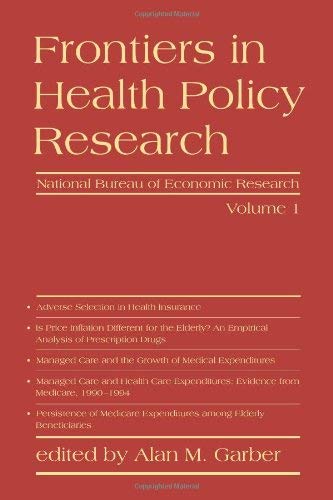 Stock image for Frontiers in Health Policy Research. Vol. I. for sale by MARCIAL PONS LIBRERO