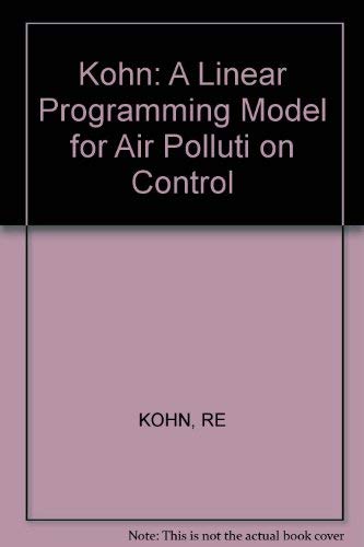 Stock image for A Linear Programming Model for Air Pollution Control for sale by Bellwetherbooks