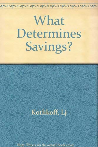 Imagen de archivo de What Determines Savings? a la venta por Better World Books