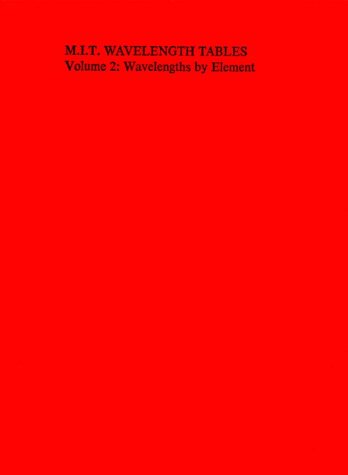 9780262160872: Wavelengths by Element (v. 2) (Wavelength Tables)