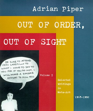 9780262161558: Out of Order, Out of Sight: Selected Writings in Meta-art, 1968-92 v. 1 (Writing Art)