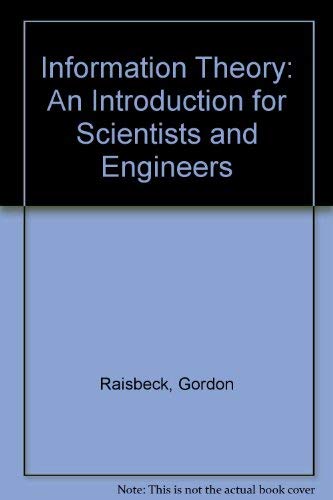 9780262180092: Information Theory: An Introduction for Scientists and Engineers